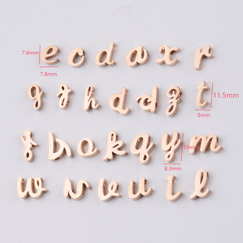 Cross-border mirror stainless steel English alphabet beads A-Z alphabet small hole beads 1.8mm DIY accessories beads