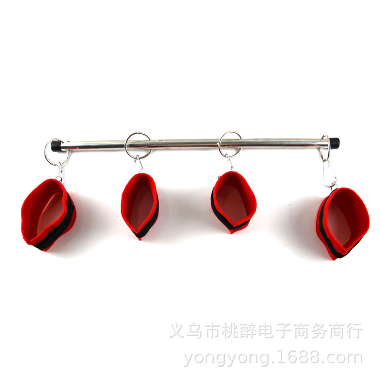 손과 발 커프 짧은 머리 + 강철 파이프 검정 빨강