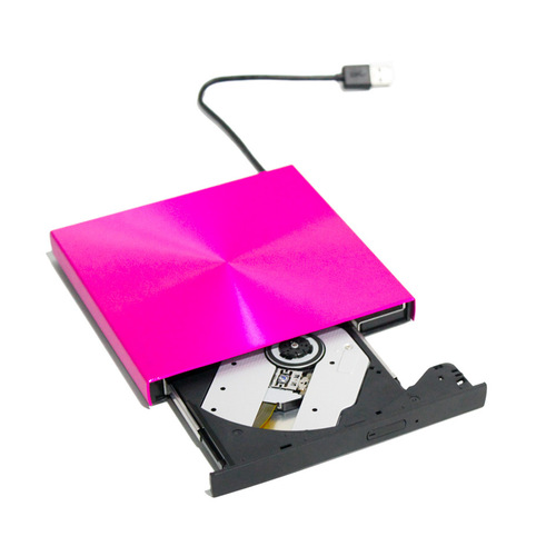 Aluminum alloy shell USB3.0 external DVD burner CD player notebook optical disc drive rose red