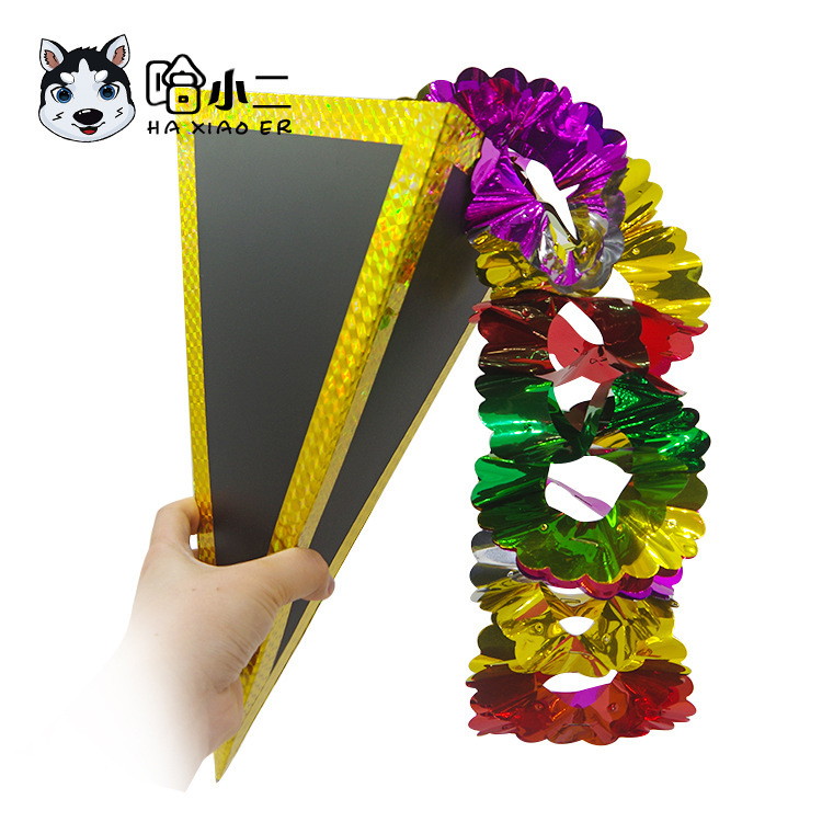 Four-screen fan boxed four-screen flower ball empty board flower triangle colorful stage performance magic props