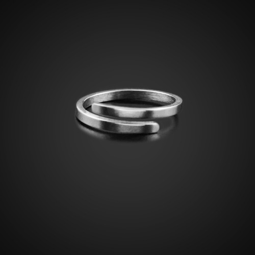 Temperament women's cross ring mom Mother's Day gift open ring smooth engravable stainless steel jewelry