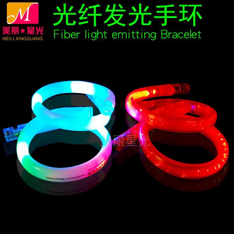 Aprobación directa de fábrica de pulseras luminosas de colores led fiesta de cumpleaños pulsera luminosa de plástico de PVC con logotipo impreso