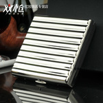 双枪正品瓦楞烟盒镀铬铜质可装20支水波纹烟夹608烟盒批发香烟