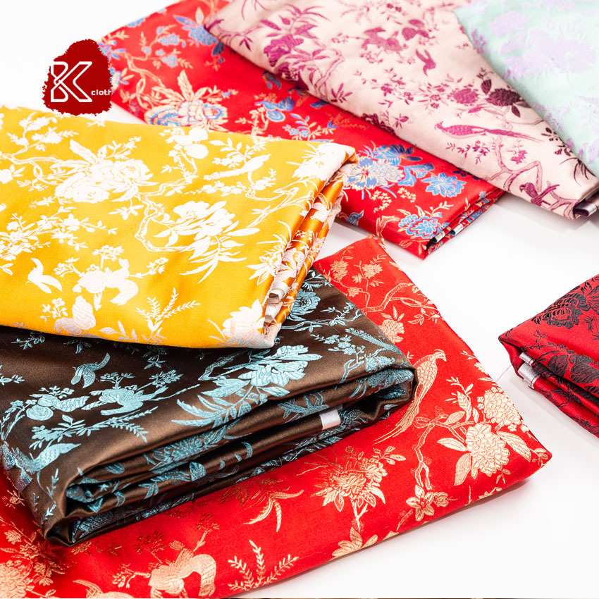 织锦缎 仿三五丝绸人造丝小包坐垫刺绣古风布料提花