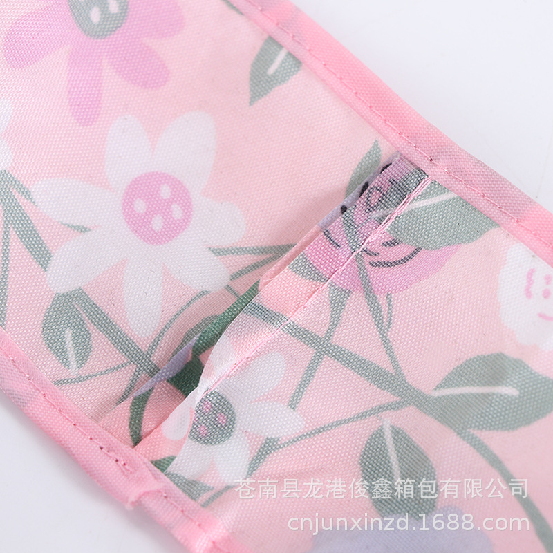 Venta al por mayor suministro portátil plegable publicidad compras bolsa de tela de poliéster creativo Rosa patrón regalo bolsa plegable