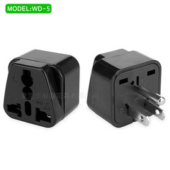 WD-5 adapter plug, two flat and one round US standard, US plug adapter, universal socket to US standard plug