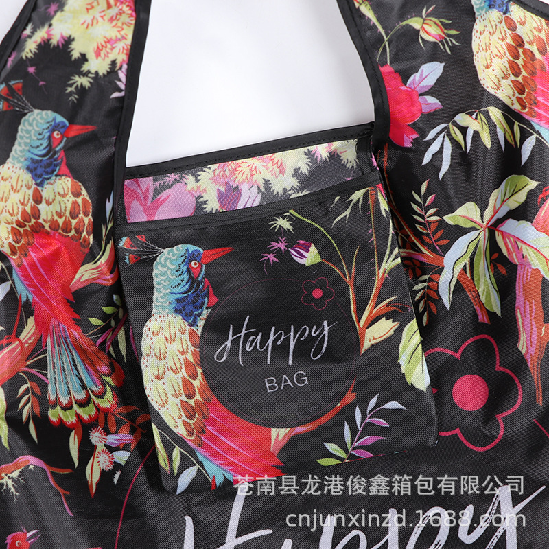 Venta al por mayor de gran capacidad de poliéster de cinco puntos a cuadros impreso bolsa de tela portátil plegable niño y madre bolso