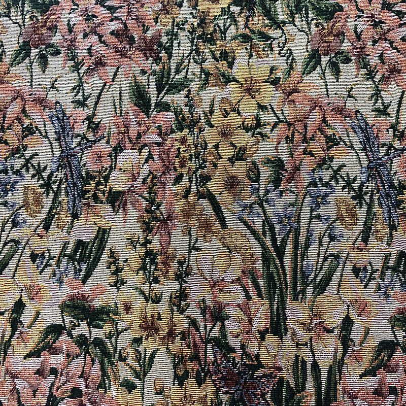 大提花涤棉混纺新款沙发布沙发套布梭织提花布料提花面料箱包面料