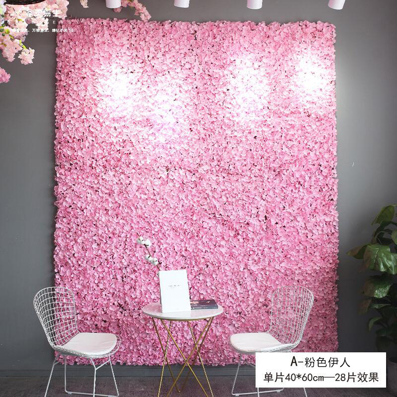 Pared de flores artificiales para bodas, pared de plantas, fondo de pared para bodas, decoración de flores falsas para escaparates de centros comerciales, flores de seda de rosa al por mayor