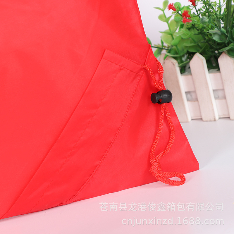 Color en blanco plegable bolsa de poliéster supermercado cordón bolso de almacenamiento nylon impermeable bolsa de compras personalización image 4
