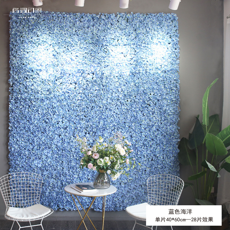 Pared de flores artificiales para bodas, pared de plantas, fondo de pared para bodas, decoración de flores falsas para escaparates de centros comerciales, flores de seda de rosa al por mayor