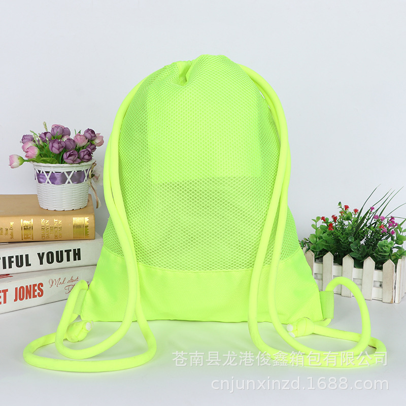 Personalizado cordón mochila bolsa de deportes al aire libre cordón bolsa de poliéster bolsa de almacenamiento de cremallera personalizado