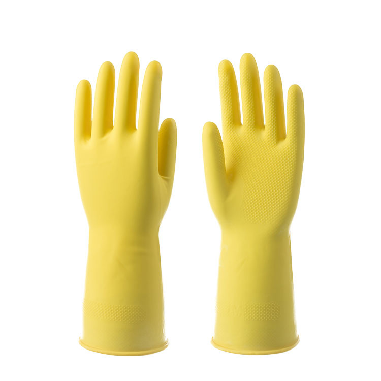 Limpieza del hogar guantes de látex cocina impermeable lavado tazón guantes de goma de lavado del hogar
