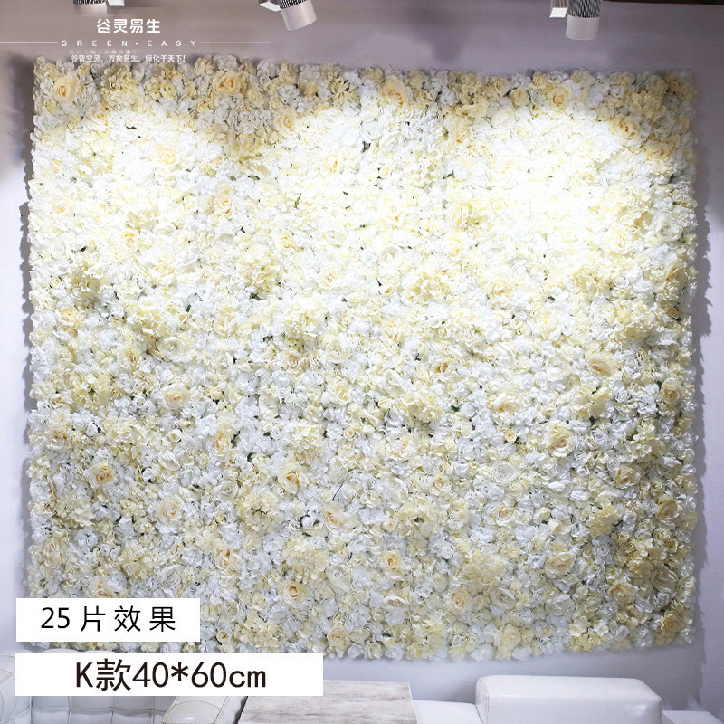 Pared de flores artificiales para bodas, pared de plantas, fondo de pared para bodas, decoración de flores falsas para escaparates de centros comerciales, flores de seda de rosa al por mayor