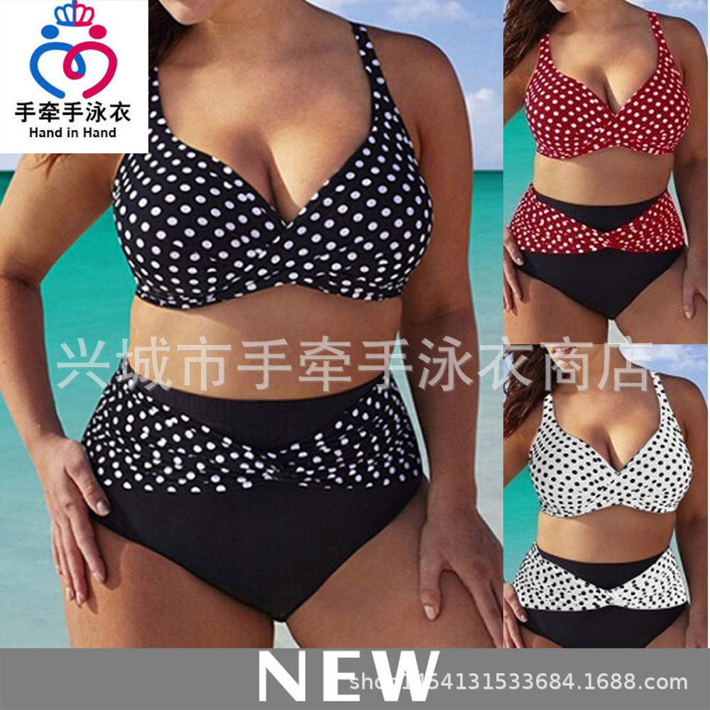 2025 New Women's Polka Dot Sexy Plus Size Bikini Swimsuit Swimsuit Large Quantity in Stock
