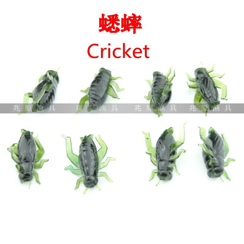 蟋蟀路亚饵蛐蛐 绿色软体昆虫 假饵钓鱼鱼饵 厂家直售