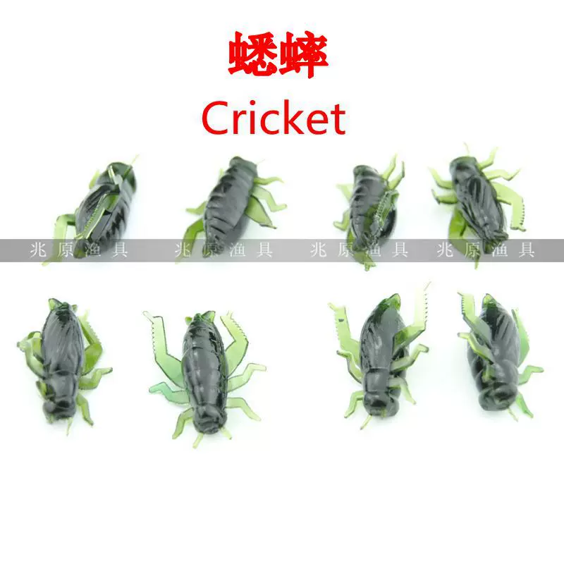 蟋蟀路亚饵蛐蛐 绿色软体昆虫 假饵钓鱼鱼饵 厂家直售