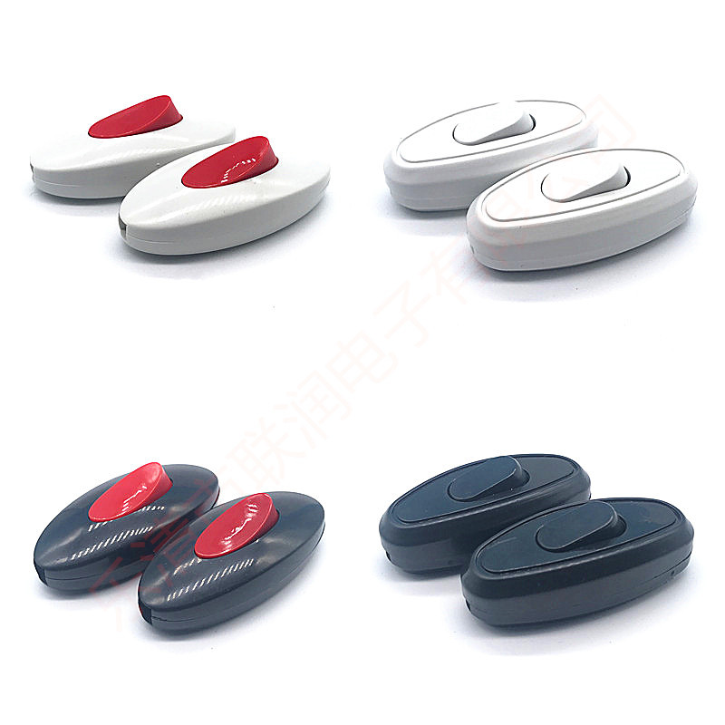 供应 台灯软线压接船型按钮翘板中途台灯线上按压中途美规303开关