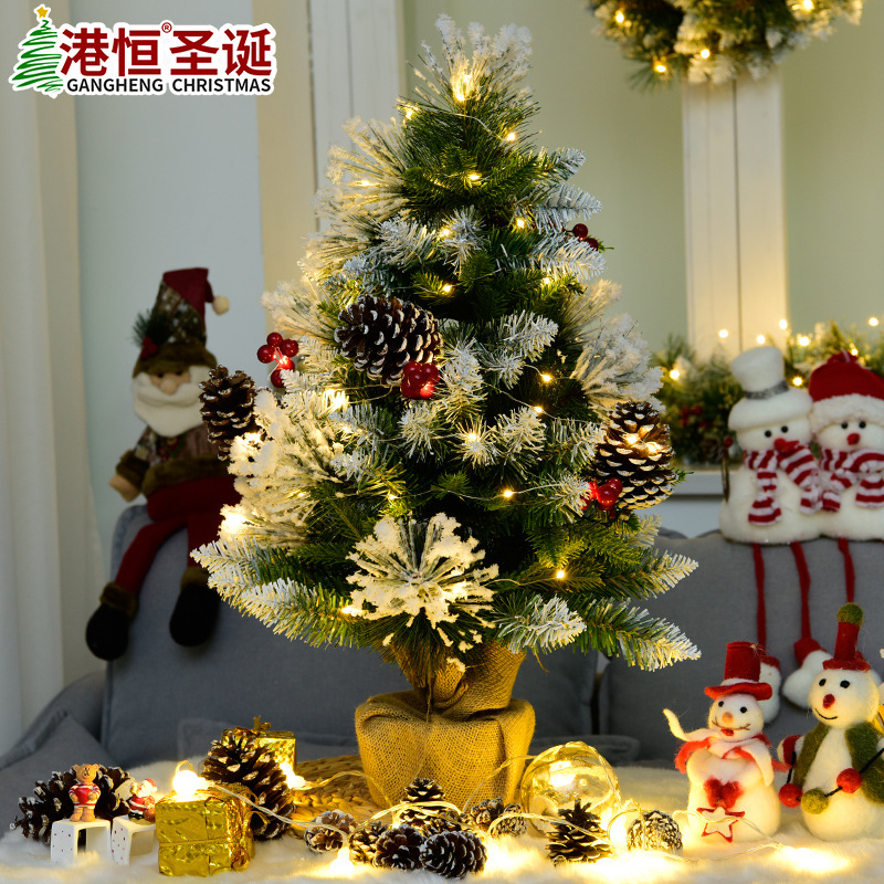 Decoración de Navidad regalo árbol de Navidad 60cm Mini pequeña aguja de pino árbol de Navidad decoración de escritorio del hogar árbol de Navidad
