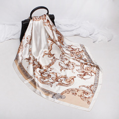 22新款仿真絲方巾女90色丁絲巾歐式花紋禮品批發穆斯林頭巾