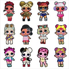 卡通布貼LOL娃娃小女孩圖貼布印花珠片繡貼圖服裝輔料