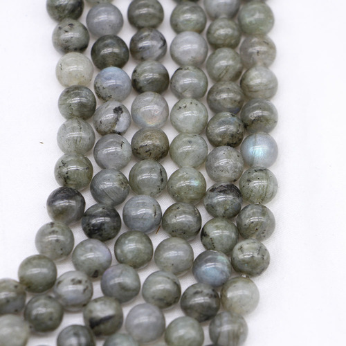 Factory direct sales white glitter stone loose beads DIY bracelet natural stone semi-finished beads wholesale