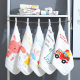 Cartoon square towel saliva towel high density six layer gauze printed towel baby hook cotton children's square towel