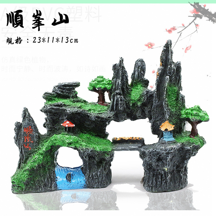 Accesorios de paisajismo acuario resina simulación rocalla pecera acuario decoración agua paisaje artificial montaña simulación rocalla