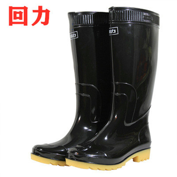 牛筋底防滑防水838中筒雨靴黑色钓鱼靴807回力雨鞋8127高筒水靴