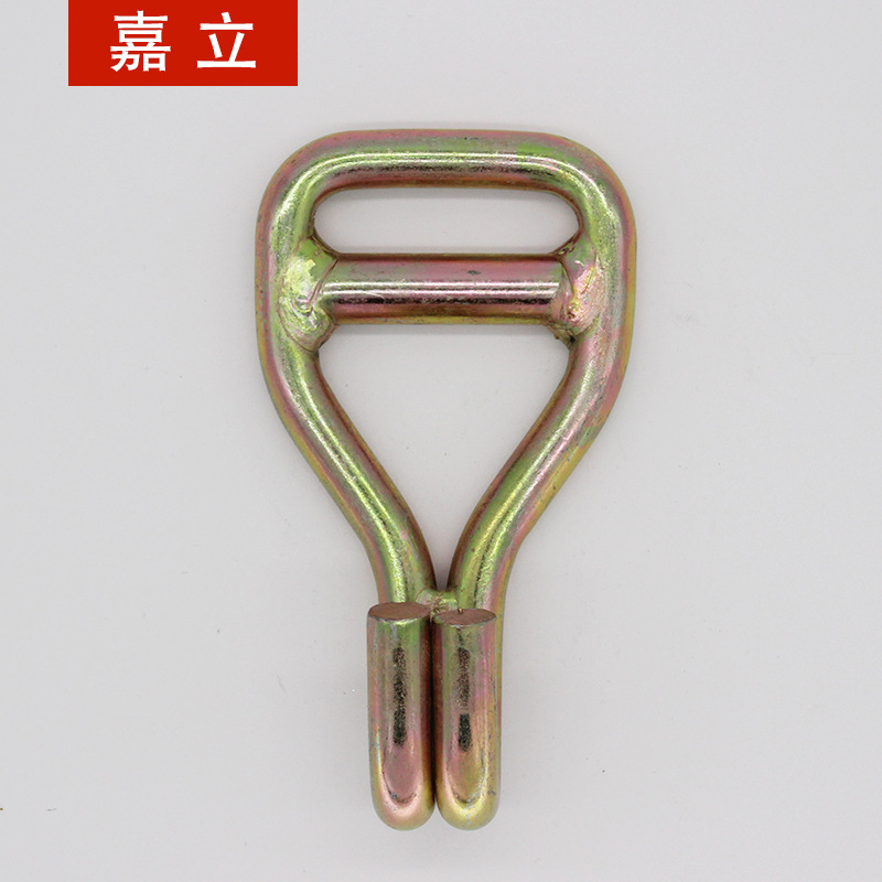 2寸 50MM 横档钩拉力5000KG 拉紧器用双J钩 保险钩捆绑带钩子