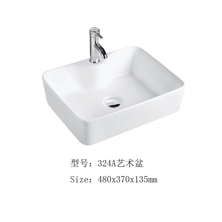 Fabricante de lavabos Hengying produce lavabos de cerámica cuadrados con orificio para grifo, sencillos y elegantes.