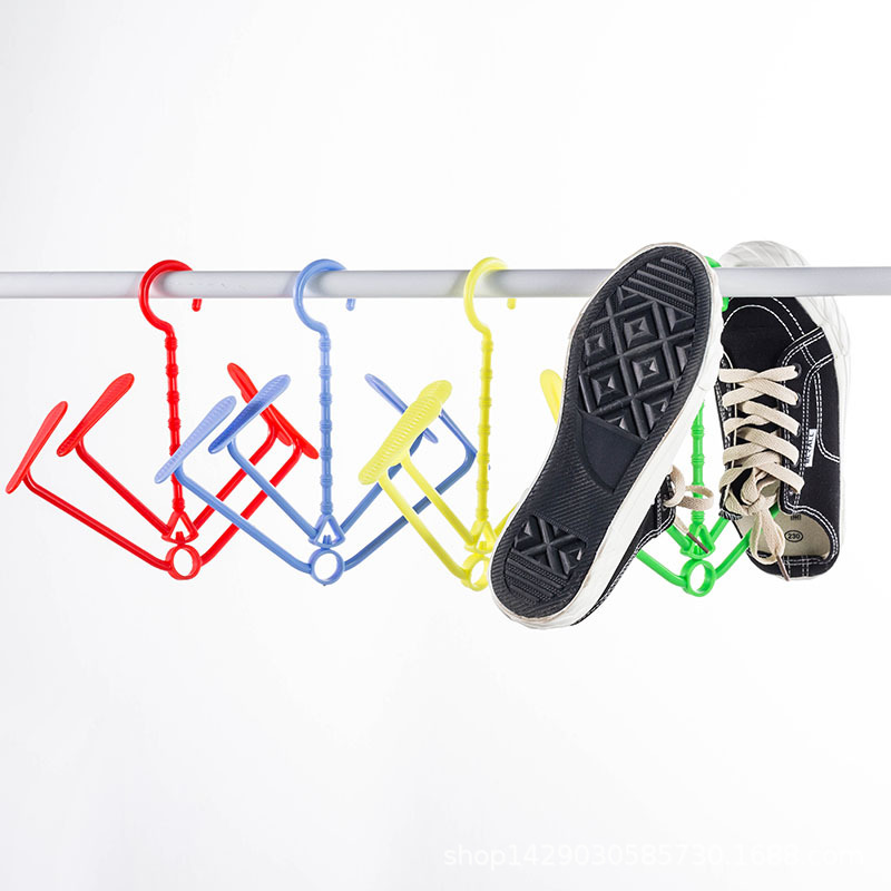 Windproof Shoe Rack, Creative Multi-Functional Balcony Plastic Hook, Rotatable Hanging Shoe Drying Artifact for Drying Shoes