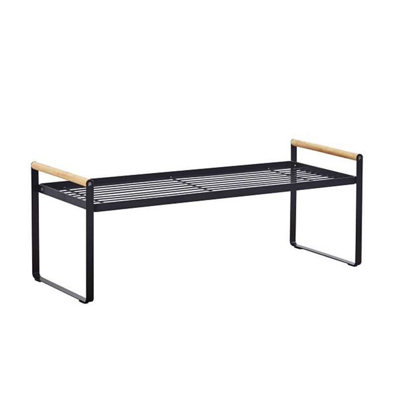 Amazon suministros mango de madera rack de almacenamiento suministros de cocina rack de almacenamiento rack de drenaje hogar hierro capas organizador rack