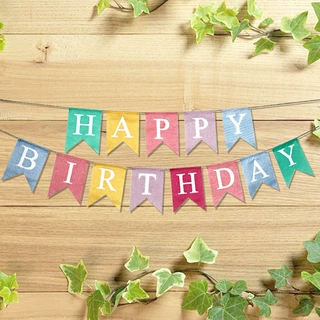 欧美生日派对装饰DIY拉旗 HAPPY BIRTHDAY 彩色燕尾旗