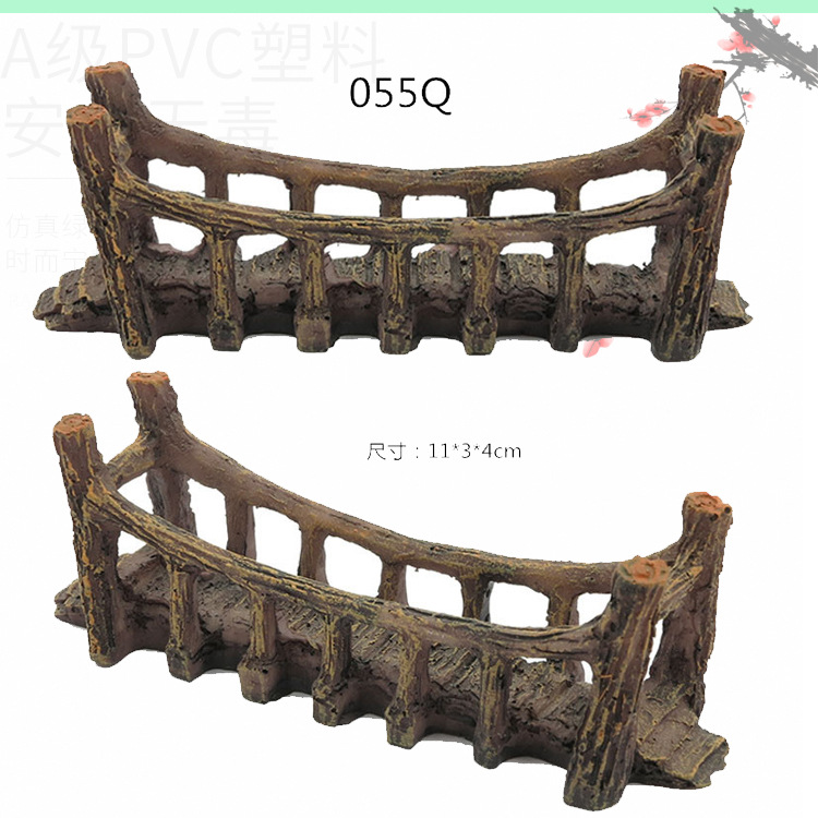 Acuario pecera paisaje decoración puente rocalla bonsai decoración resina puente tortuga plataforma de escalada psicológica bandeja de arena puente