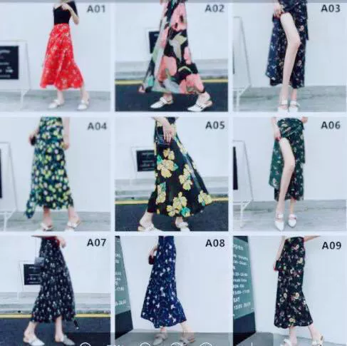 Производители напрямую поставляют новый пляжный богемный средний и длинный принт шифоновая юбка юбка на шнуровке юбка на половину 8016