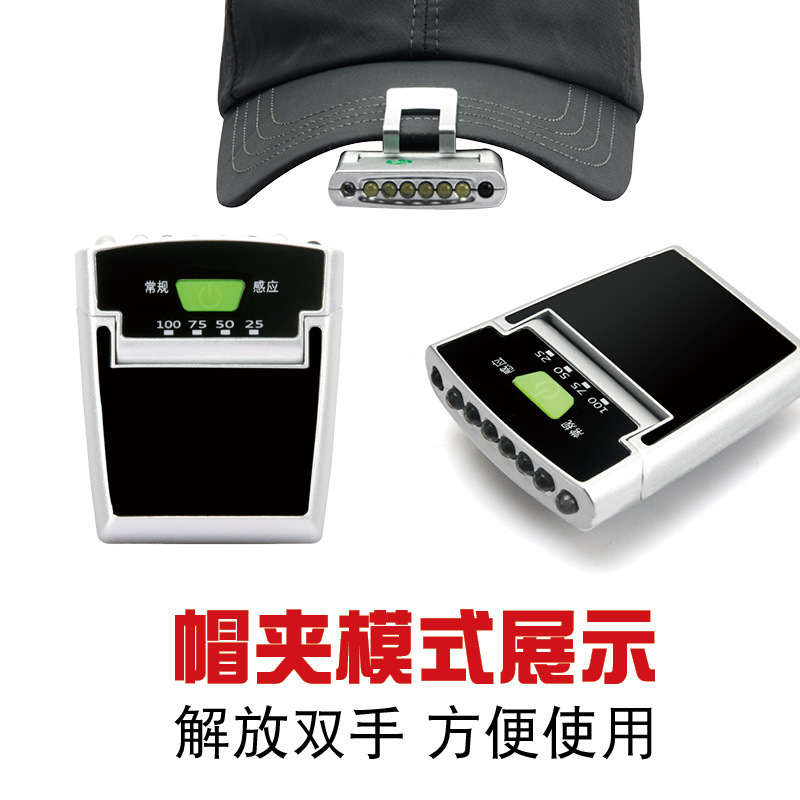 Nuevo Faro de inducción pesca noche pesca recargable fuerte luz Super brillante LED clip sombrero luz ala cabeza-montado