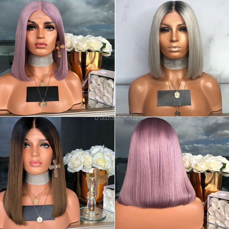 2022 new mid-length inner buckle wig European and American dyed wig women's tail micro-roll long straight wig headgear