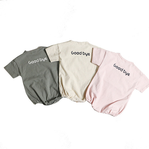 Korean Instagram children's clothing 2024 summer unisex baby onesie crawling suit baby stylish triangular haribō crawling suit
