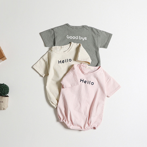 Korean Instagram children's clothing 2024 summer unisex baby onesie crawling suit baby stylish triangular haribō crawling suit