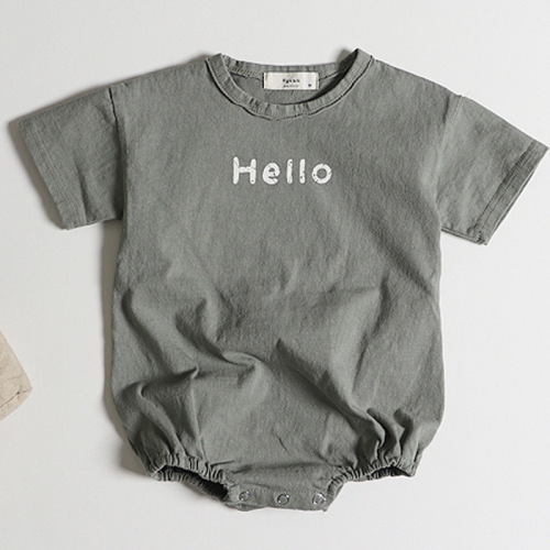 Korean Instagram children's clothing 2024 summer unisex baby onesie crawling suit baby stylish triangular haribō crawling suit