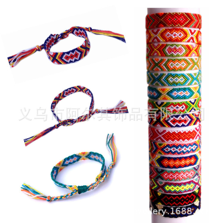 Spot wholesale Nepal color hand woven friendship hand rope ethnic style bracelet
