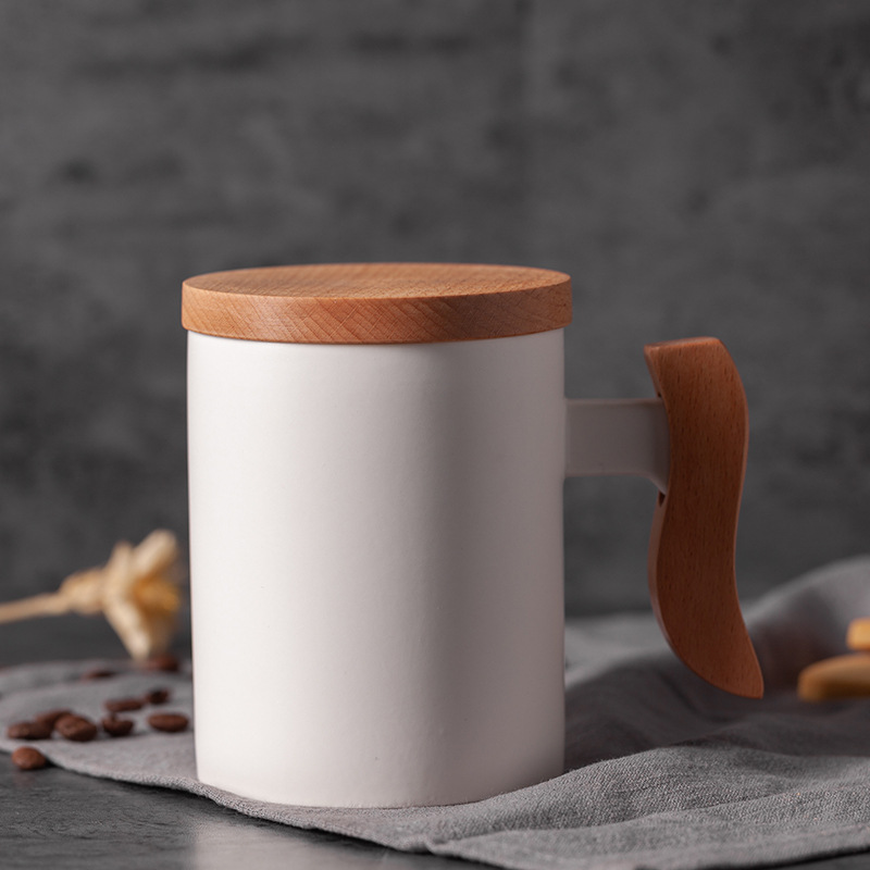 Taza de cerámica de madera original taza de café taza de taza de agua taza de oficina caja de regalo LOGO impresa
