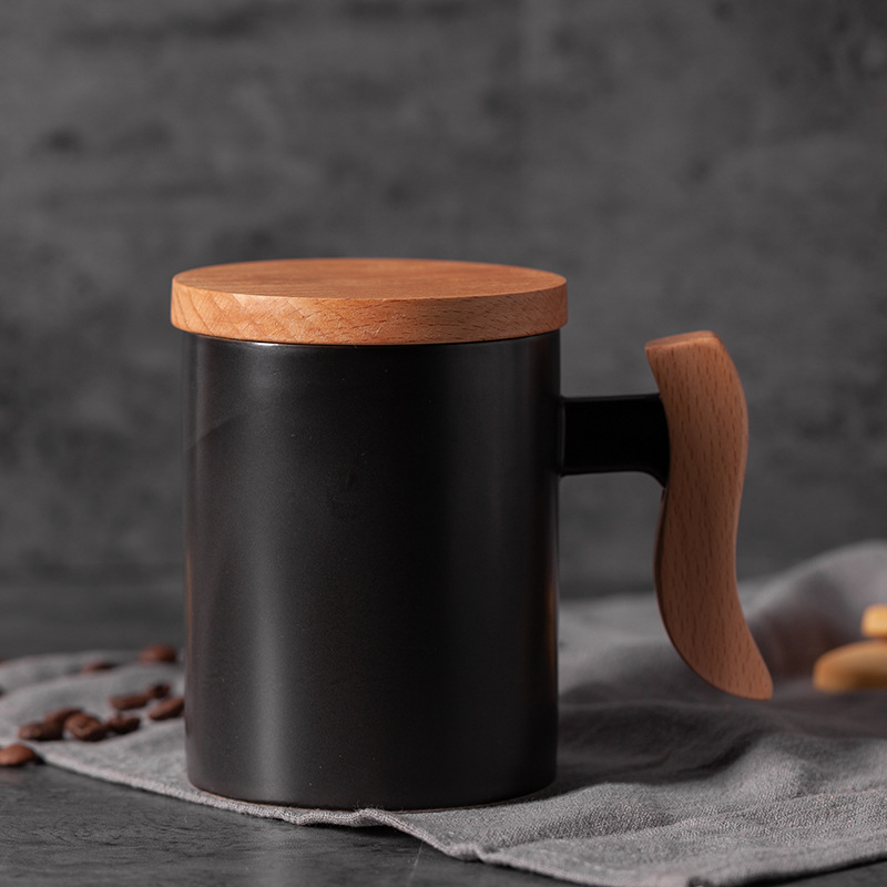 Taza de cerámica de madera original taza de café taza de taza de agua taza de oficina caja de regalo LOGO impresa