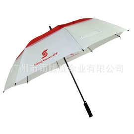 自动直柄双层高尔夫雨伞定制批发 超大双人广告礼品雨伞印刷logo