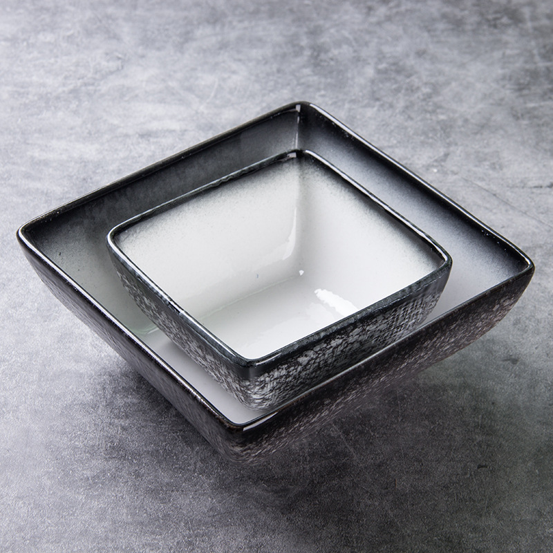 5 7 "cuadrado cerámica copo de nieve profunda ensalada tazón postre tazón