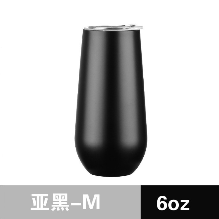 En stock 6oz Swig taza de vacío de cáscara de huevo 304 copa de vino tinto de acero inoxidable Big Belly Egg taza de cerveza de vacío en forma de U