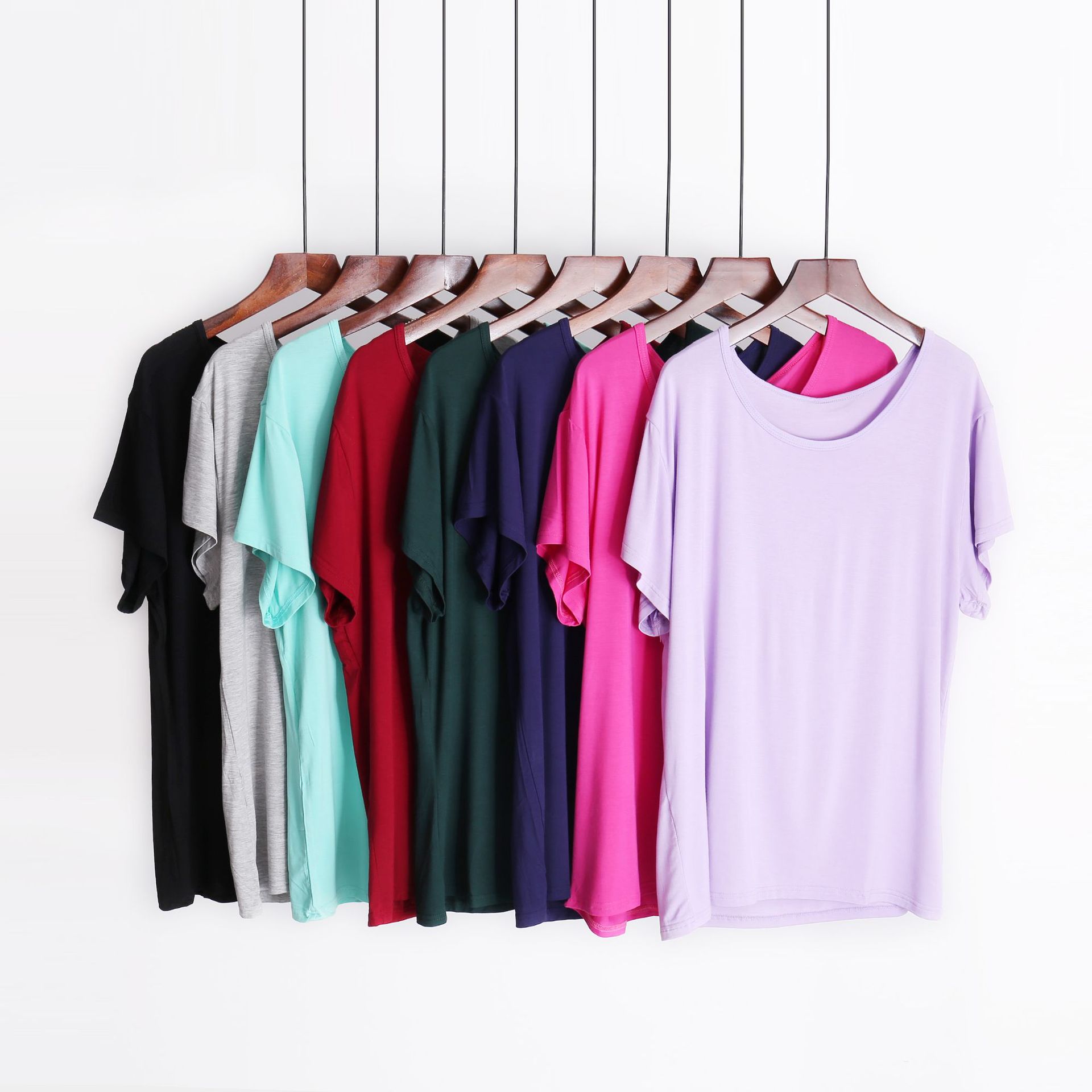 Modal Half-sleeved T-shirt Short-sleeved Vest Women's Summer Season Pajamas Loose Home Clothes Large Size Thin Loose Breathable