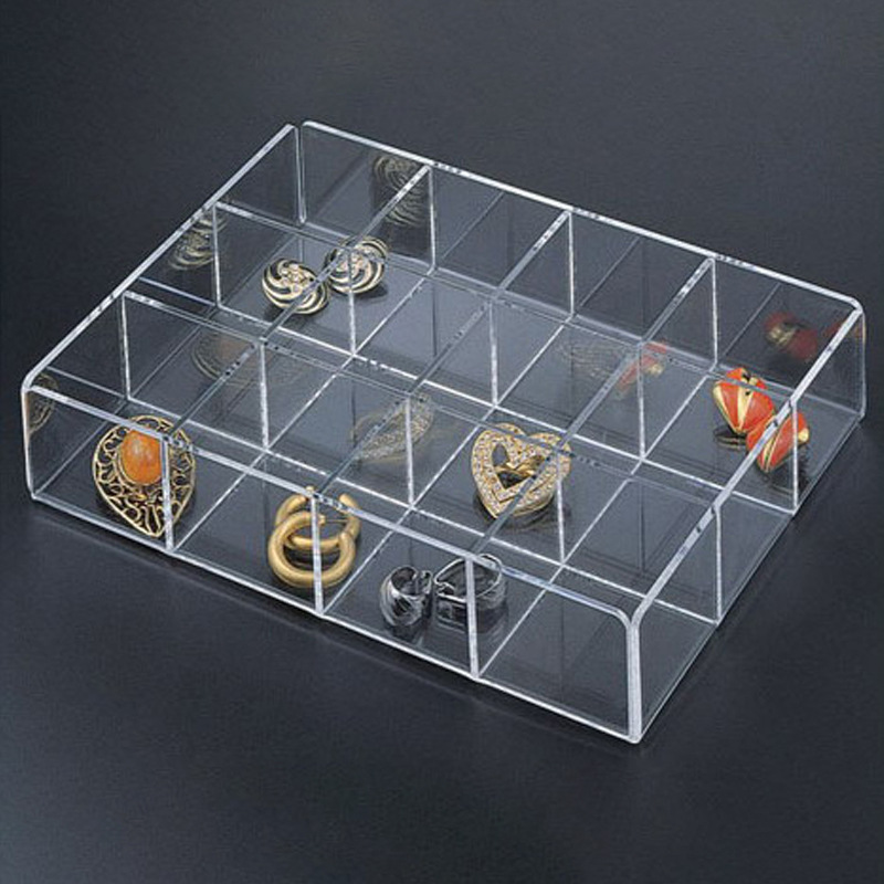 12格亚克力耳环展示盒有机玻璃耳坠收纳盒分类盒储物盒专业生产