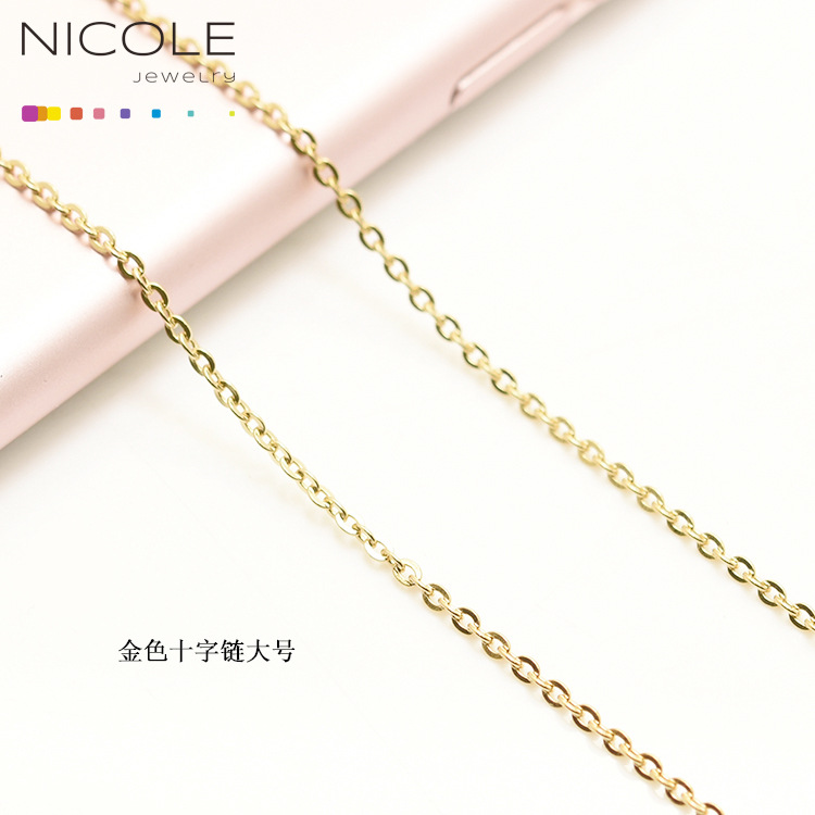 2021 transfronterizos nuevos accesorios de 18K real chapado en oro de larga duración retención de color nuevos accesorios de moda de cadena de acero inoxidable